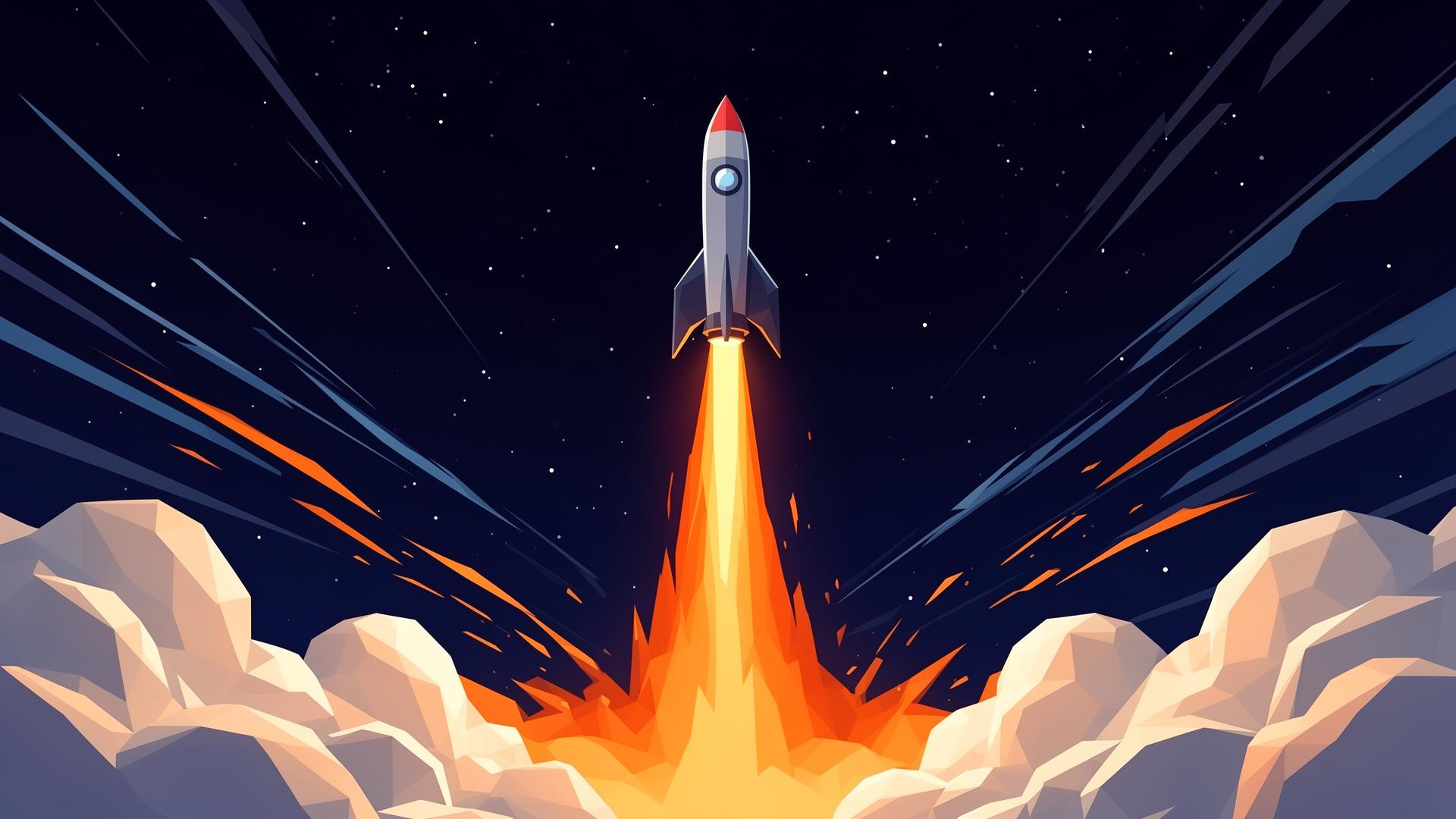 Rocket launching into space